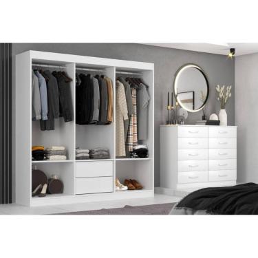Imagem de Closet Lisboa com Cômoda 10 Gavetas Premium Marbela