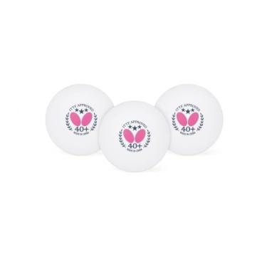 Imagem de Bolas de Tênis de Mesa Butterfly G40 + 3 Estrelas - (Embalagem com 3 Bolas Brancas)