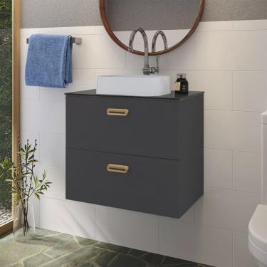 Imagem de Gabinetes para Banheiro em Aço com Tampo de Vidro 67cm Odin Cozimax