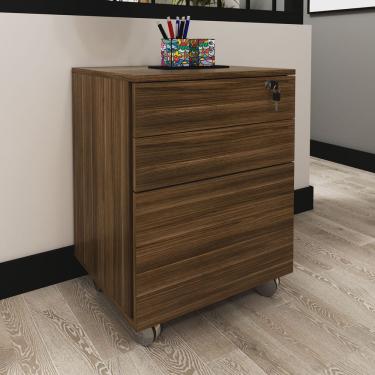 Imagem de Gaveteiro com Chave 3 Gavetas Charme Espresso Móveis