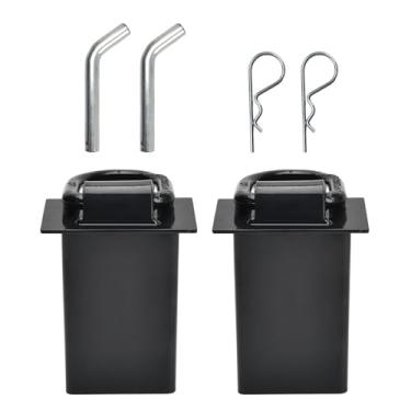 Imagem de Zenkrozi 4 peças 8,164.7 kg Heavy Duty Trailer Stake Pocket D Rings, 4 furos ajuste estaca bolso amarração compatível com estaca padrão 5.1 cm x 10.2 cm bolsos (2 pacotes)