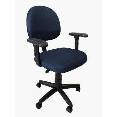 Imagem de Cadeira Executiva Giratória Para Escritório Com Braço Digitador e Regulagem de Altura Space Azul