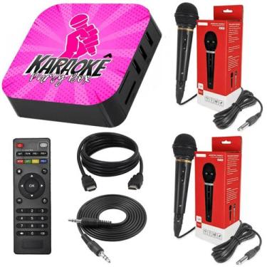 Imagem de Karaoke Party Box Rosa / 2 Microfones / 2000 Músicas / Com Pontuação /