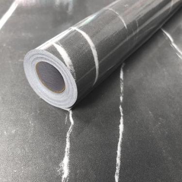 Imagem de Papel de Parede Adesivo Lavavel Pedra Marmore Cinza Win - Open Star, P