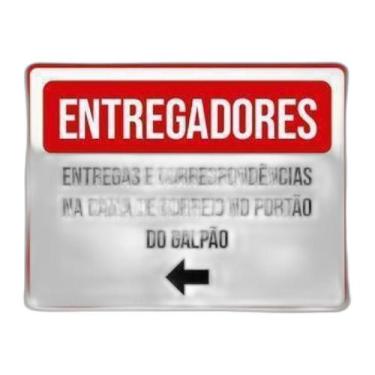 Imagem de Kit 10 Placa Entregadores Galpão Seta Esquerda - Sinalizo.Com