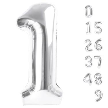 Imagem de Mluchee Balão Prateado Com Número De 40 Polegadas, Balões 1, Decoração Primeiro Aniversário, Um Para Menina, Menino, Bebê, Artigos Festa Frozen