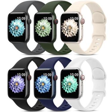 Imagem de Pulseiras esportivas compatíveis com Apple Watch, pacote com 6 AMSKY
