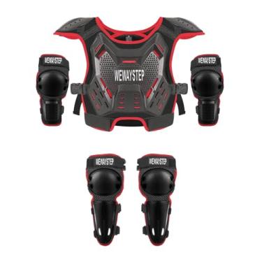 Imagem de WEWAYSTEP Protetor De Peito Para Bicicleta Infantil, Equipamento De Motocross, Colete De Proteção Corporal Para Motocicleta, Equipamento Para Pilotagem Juvenil, Caneleira, Cotoveleiras Para Ciclismo