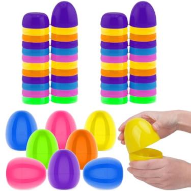 Imagem de zsccxq Ovos De Páscoa Vazios Plástico Para Encher 4'', Coloridos E Brilhantes, Cestas Surpresas Caça, Lembrancinhas Festa, Decorações Meninos Meninas (Multicolorido, 24)