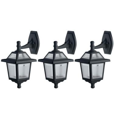 Imagem de Kit 3 Arandelas Luminárias de Parede Pretas Retro Vintage Colonial 39cm Externa 384