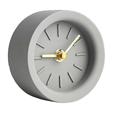 Imagem de Relógio de mesa, nórdico minimalista decoração de mesa de cimento relógio eletrônico quarto cabeceira pequeno relógio de mesa relógio de mesa