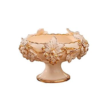 Imagem de GeRRiT Bandejas de cerâmica, fruteiras, suportes de bolo, sala de estar, decoração de mesa de centro, travessas de frutas criativas, 30 x 21 cm/11,8 × 8,2 polegadas