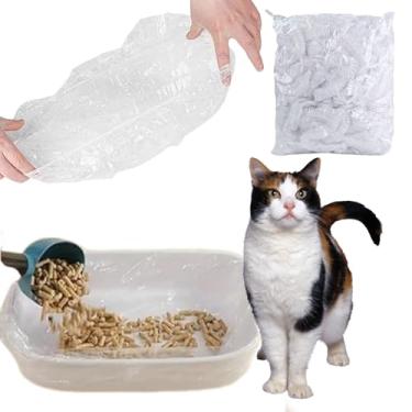 Imagem de Ouliget Forros descartáveis de caixa de areia para animais pequenos com elástico, caixa de areia portátil para animais de estimação, sacos organizados, filme de banheiro universal, forro de gaiola de