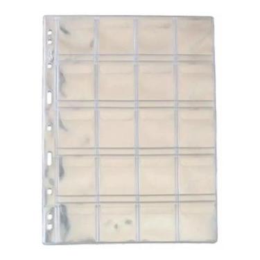 Imagem de 10 Folhas Plastico Moedas 20 Divisões Com Aba 28x21.5cm - 3BZN