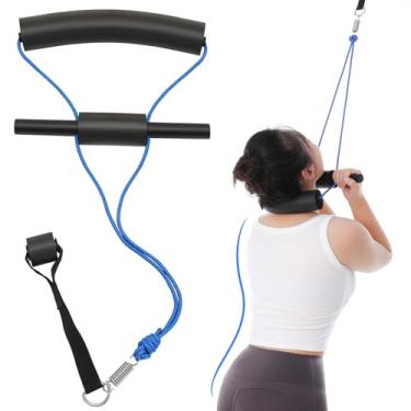 Imagem de JFNoraiva Tração Cervical Portátil Sobre Porta, Dispositivo Para Alívio Da Dor No Pescoço Ou Descompressão Da Coluna, Cinta De Alongamento De Pescoço Sobre Porta Para Correção Da Curvatura Cervical,