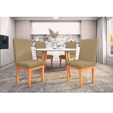 Imagem de Kit 4 Cadeiras Estofadas + 01 Poltrona Capuccino