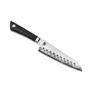 Imagem de Shun Faca Santoku Sora de 18 cm, faca japonesa multiuso feita à mão, borda de aço VG10 e lâmina de aço inoxidável 420J, cabo equilibrado, ferramenta de corte japonesa versátil