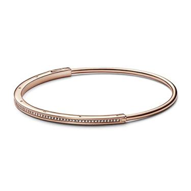 Imagem de Pandora Bracelete Pavé Signature I-D 582313C01, 17,50 cm, Metal, Zircônia cúbica