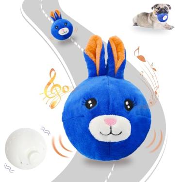 Imagem de BABOLI Brinquedo de cachorro em movimento automático para tédio, capa atraente de coelho quicando com uma bola falante e vibratória, brinquedo interativo para cães de coelho recarregável USB-C, não é