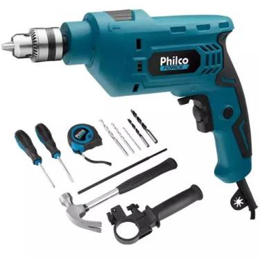 Imagem de Furadeira De Impacto 3/8pol C/ Kit De Acessórios com Maleta 650W Philc