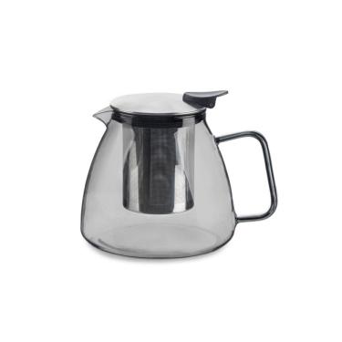 Imagem de Bule para Chá 1L em Vidro e Aço Inox com Infusor Fumê Oxford