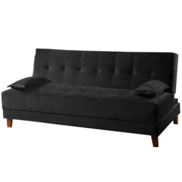 Imagem de Sofá Cama Arpoador 2 Lugares 185cm Tecido Suede Innove Cor Preto