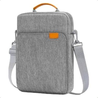 Imagem de Capa Bolsa Case Para Galaxy A9 Plus/ S6 Lite/ S9 e S9 Fe/iPad 10/9/ Air 4 e 5 Bolsa com Alça Compartimentos internos Para Tablets de 8 a 11 Polegadas, Reforçada Alça de ajuste (Cinza)