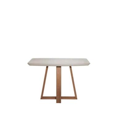 Imagem de Mesa de Jantar Bennett c/ Vidro Retangular 4 lugares 115 cm Natural Of