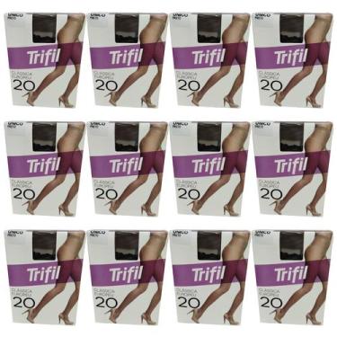 Imagem de Kit 12 Meia-Calça Clássica Fio 20 Preta Único - Trifil