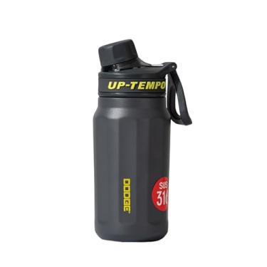 Imagem de Garrafa Térmica Esportiva, 670ml, Tritan BPA Free, Base emborrachada,Aço Inox 316, Tampa Giratória, Canudo. (Preta)