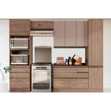 Imagem de Cozinha Completa Maxxi 6 Peças (2Aéreos+1Balcão+2Paneleiros+1Complemento) CPT49 Nogal - Kappesberg