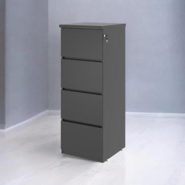 Imagem de Gaveteiro Arquivo 04 Gavetas Doubler Preto - Mobiliar Home Shop