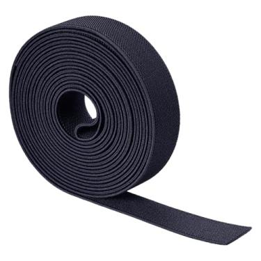 Imagem de Boxonly Faixas elásticas para costura azul marinho 2,5 cm 4 jardas de sarja de malha de alta elasticidade 2,5 cm de largura carretel de dupla face faixa de costura para cinturas, calças, roupas e