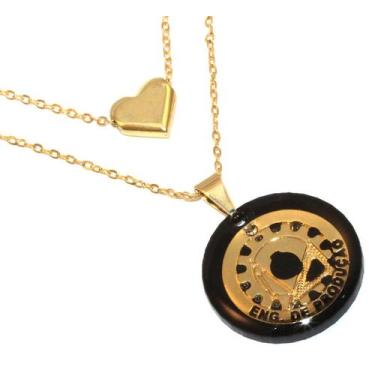 Imagem de Colar Cordão Duplo Minha Profissão Radiologia Folheado - Milena Folhea