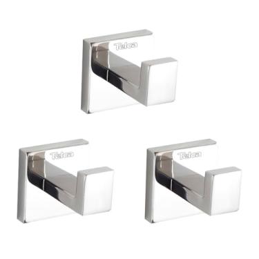 Imagem de Telca Kit 3 Cabides De Parede Banheiro Aço Inox Polido Suporte Para Toalhas E Roupas