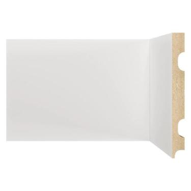 Imagem de Kit Rodapé de MDF 15 Barras Lisas de 15cm x 2,40m Rende 24 Metros Moldufama Branco