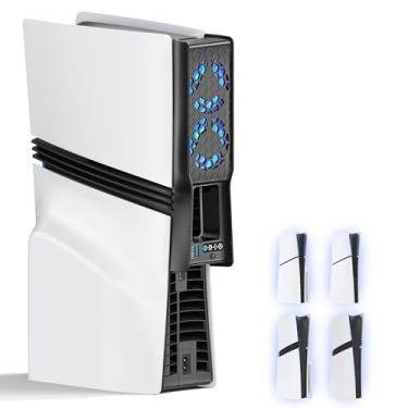 Imagem de Ventilador de resfriamento automático para console PS5 Slim/Pro, silencioso, acessórios PS5, sistema de refrigeração com velocidade ajustável, ventilador de resfriamento eficiente plug-in PS5 para