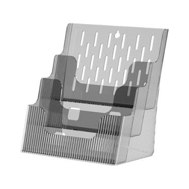 Imagem de KiBcsLic Organizador de arquivos de parede, suporte para documentos, organizador de mesa suspenso, porta-revistas para classificação de correspondências, Cinza