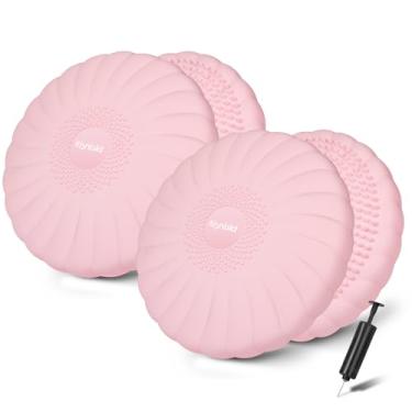 Imagem de kisnbld Almofada Wobble, Assento Wiggle Extra Grosso Para Crianças Sensoriais, Disco De Equilíbrio Antiderrapante Com Bomba Inflação Fortalecimento Do Núcleo Adultos, Melhoria Da Postura E Fisiotera