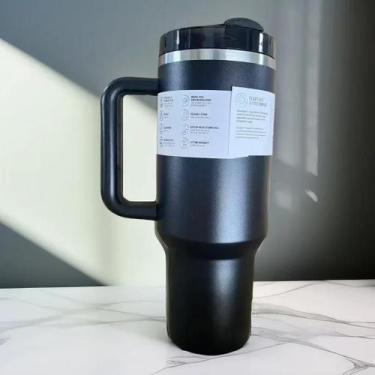 Imagem de Garrafa Térmica De Aço Inoxidável De Grande Capacidade (40oz) Com Alça