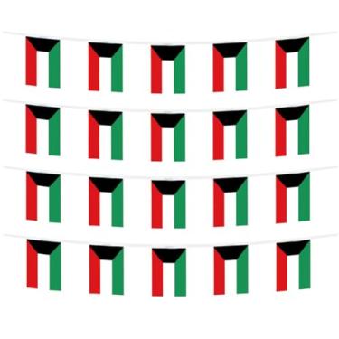 Imagem de FFILL 20 pés 20 bandeiras bandeira do Kuwait, mini bandeira do Kuwait, faixa pequena, para festas, lojas e decorações de bares, e celebrações do dia internacional. Bandeiras temáticas do país asiático