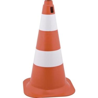 Imagem de Cone de sinalização com 50 cm com 2 faixas - Vonder