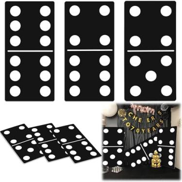 Imagem de Spiareal 3 peças de tabuleiro de papel dominó grande decoração de festa de domino 20 x 38 m Havana Nights Casino Las Vegas Cuba decorações tema festa jogo baile noite aniversário casamento celebração
