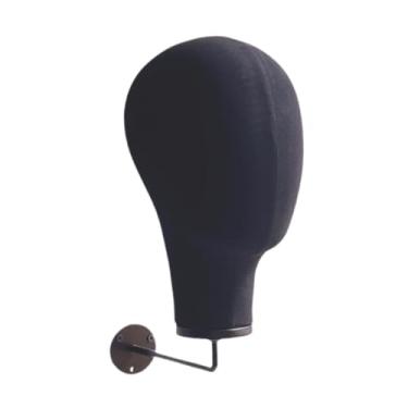 Imagem de Zialofi Cabeça de Manequim, Cabeça de Linho com Gancho, Peruca E Suporte para Chapéu, Chapéus, óculos, Peruca, Suporte de Exposição para Loja, Acessórios, Sal , preto