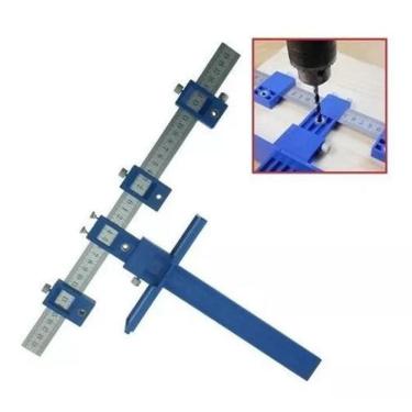 Imagem de Jig Gabarito Ferramenta Marcenaria Transferidor Furo Cavilha