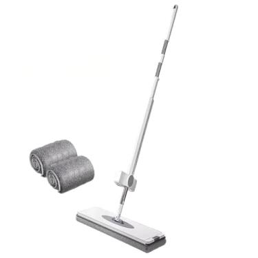 Imagem de TBATM Self Squeezy Mop com Almofadas Laváveis de Microfibra, Spin Mop e Balde, Wet e Dry Dual Use, para Pisos de Madeira, Piso Duro, Mármore, Parede, Janela, Carro, Teto,A,38X150cm