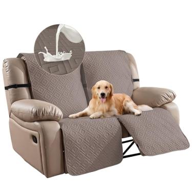 Imagem de Capas de sofá reclináveis à prova d'água, 100% de proteção, capas para poltronas antiderrapantes de 2 lugares, capas laváveis para móveis, capa reclinável para crianças, cães de estimação