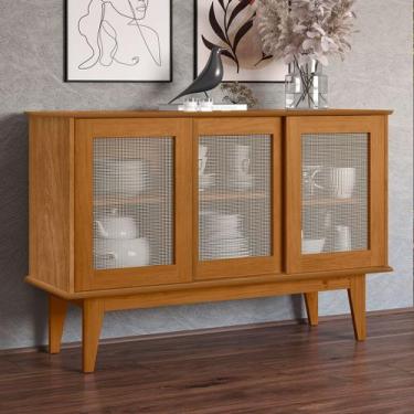 Imagem de Balcão Buffet Tasmânia 3 Portas 3 Prateleiras Nature - Pnr Móveis, Mar