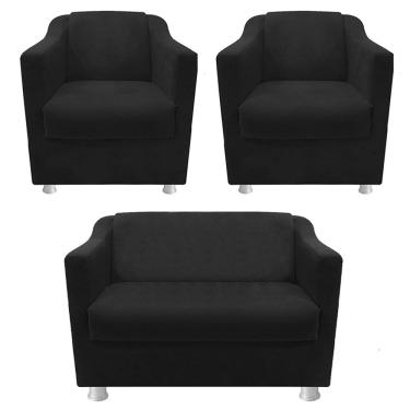 Imagem de Namoradeira + 2 Polt. Bia P/ Sala de Estar Consultório Clinica Hospital Recepção Suede