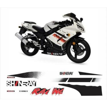 Imagem de Kit Adesivos Shineray Xy 200 Moto Branco Ny2002 - SPTS